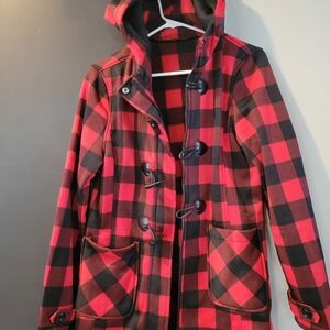 Big Chill Red and Black Plaid Puffer Jacket